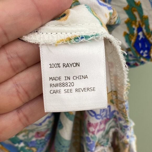 Rachel Zoe Top Womens 1X Multicolor Tassel 3/4 Sleeve Tunic Blouse Flowy Boho - Picture 6 of 10